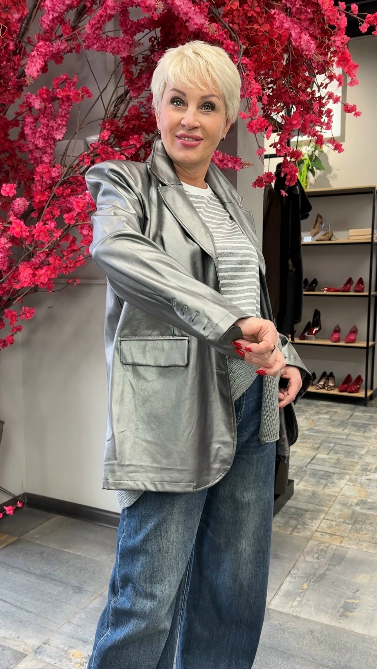 Пиджак черненое серебро